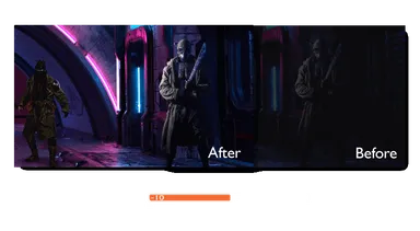 画面の明暗をお好みで細やかに調整するLight Tuner搭載