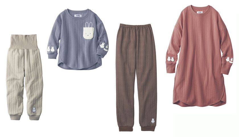 ベルメゾン Hotcott(R) 10周年記念
ミッフィーと初のコラボレーション
「肌側綿100%ニットキルトあったか長袖パジャマ」
9月24日より販売開始