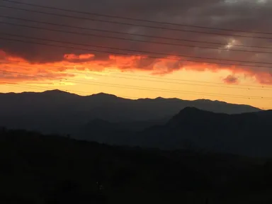 テント設置場所からの夕焼け