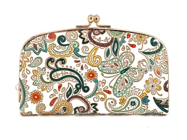 天溝がま口(ペイズリー・クリスマスバージョン／ビリジアン)