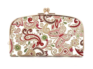 天溝がま口(ペイズリー・クリスマスバージョン／ルビー)