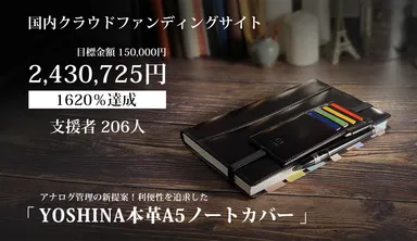 前作商品はMakuakeの本革ノートカバージャンルにて大変好評を頂きました。