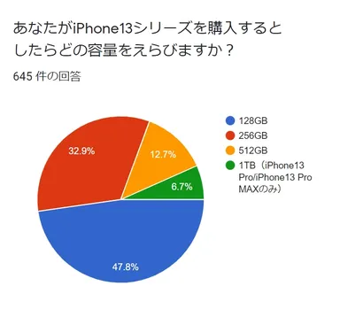 iPhone13　ストレージ