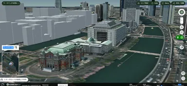 空中都市散歩：中之島周辺に建てられたリアルな街並み