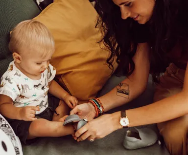 まだしっかり話せない赤ちゃんでも、サイズの確認ができるのでママも安心