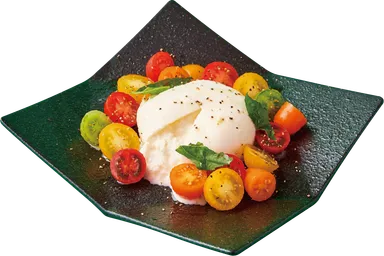 ブラッターチーズとカラフルトマトのカプレーゼ