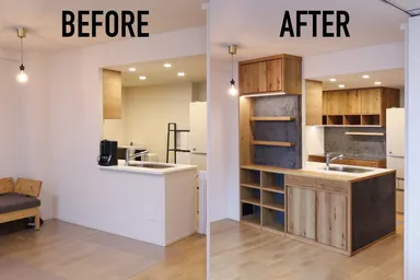 キッチンアップグレードの施工前後比較