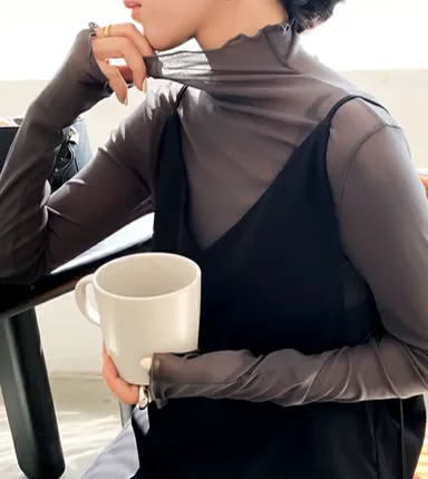 ［Dark Angel］シアーハイネックトップス