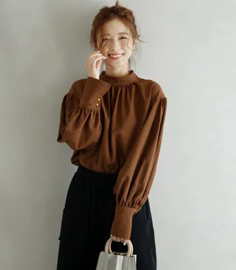 ［La-gemme］バルーン袖 とろみ ブラウス