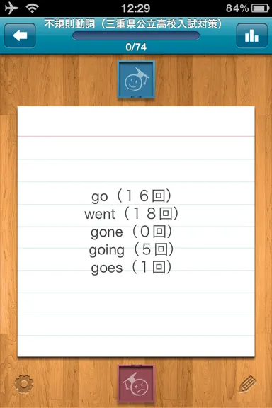 不規則動詞　　デッキ裏