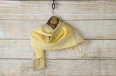 手染め手紡ぎ手織りマフラー