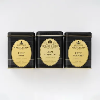＜デカフェ・パリ、デカフェ・ダージリン、デカフェ・アールグレイ　すべてルースリーフ 各3,240円(税込)＞