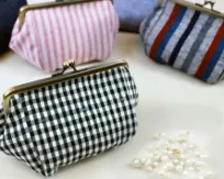 久留米織がま口5寸