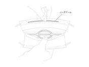 両端がマスクの折り目に入る装着方式