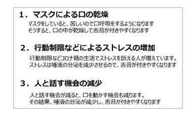 図2　舌苔が増える原因