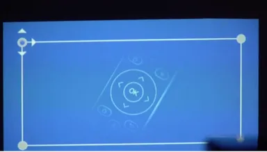 自動台形補正機能でパキッと四角の画面を一瞬でセット