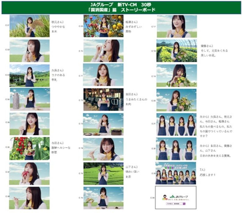 乃木坂46が出演する“国消国産”に関するテレビＣＭの初公開
～“国消国産”わたしたちの食べるもの、わたしたちの国でつくっているんですか？～