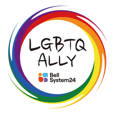 当社作成の「LGBTQ ALLY」ロゴマーク