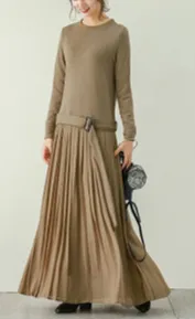 セットアップ風プリーツワンピース