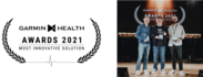 写真(右)は「Garmin Health Awards 2021」の各分野の受賞者