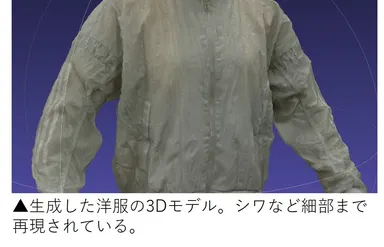 生成した洋服の3Dモデル