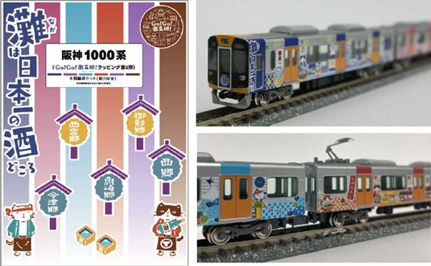 阪神1000系(Go!Go!灘五郷!ラッピング第2弾)
Nゲージ車両模型6両編成セット(動力付き) が新発売！