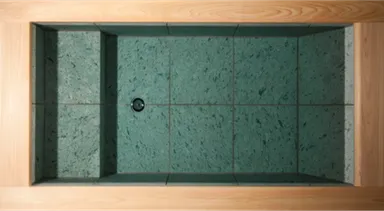 和モダン浴槽(十和田石＋檜)