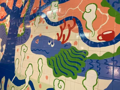 藝術喫茶清水温泉　内部壁画