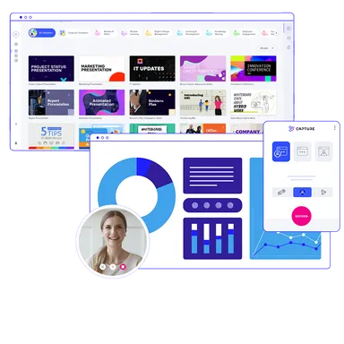 豊富なテンプレートや録画・録音など、好みの方法で動画を作成