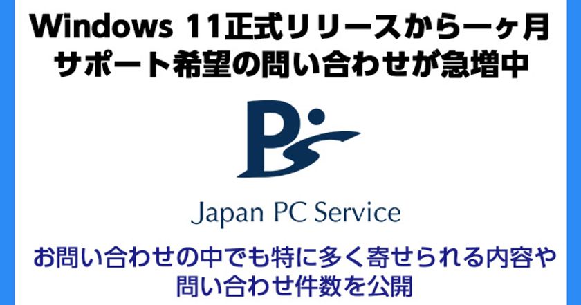 Windows 11正式リリースから一ヶ月
サポート希望の問い合わせ急増中