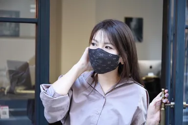 小紋柄(ブラウン)着用時