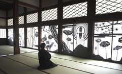 大通寺切り絵障子 早川鉄兵作