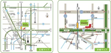 mozoワンダーシティ位置図