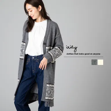【iriey/アイリー】ジャカード Vネックカーディガン　￥5,390(税込)