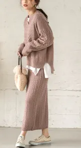 ケーブルニット セットアップ