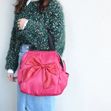 リボン2wayリュック レッド1