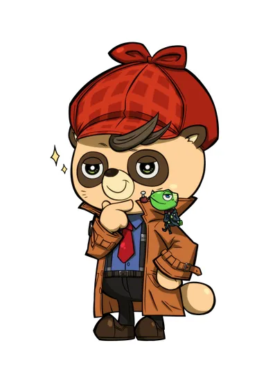 謎解きゲームキャラクター 探偵ジェリーと相棒のメロン (C)維新エンターテインメント