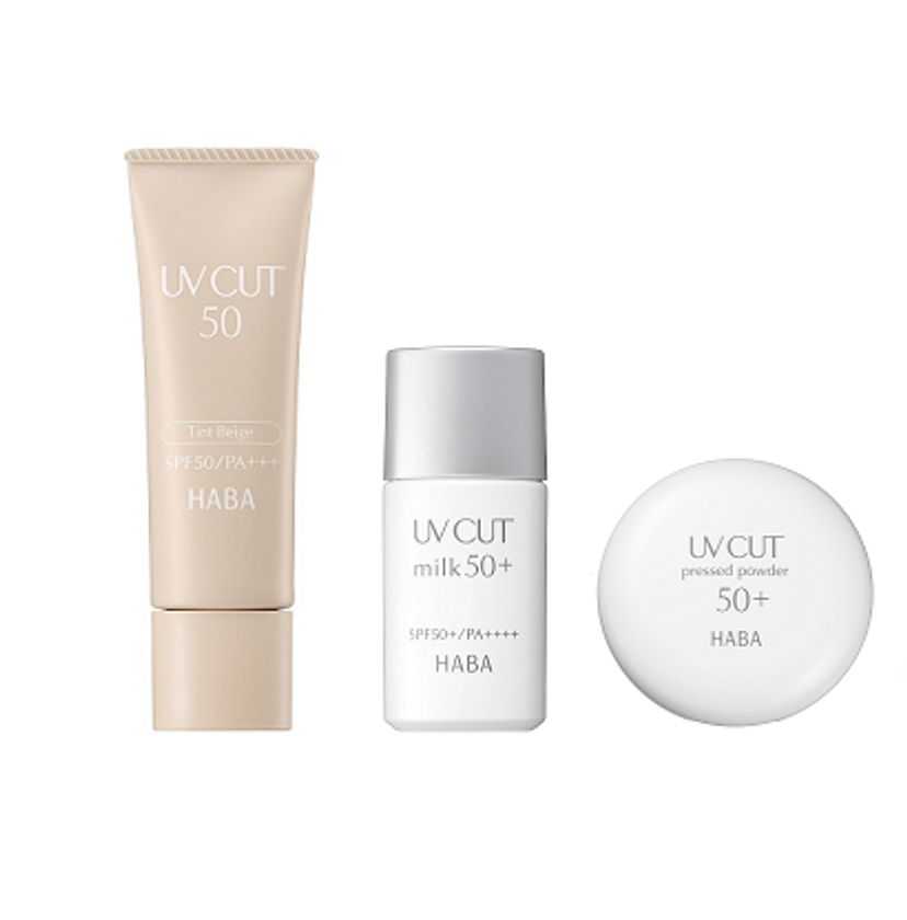 無添加※1＆紫外線吸収剤不使用日やけ止め
2022年2月22日（火）より限定発売！
『UVカット50<ティントベージュ>』『UVカットミルク50+』
『UVカットプレストパウダー50+』『UVスペシャルケアセット』