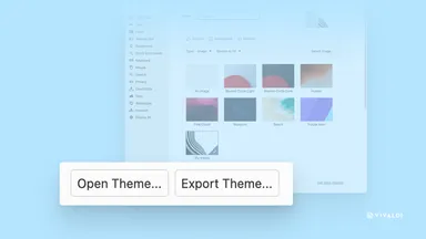 テーマを開く、エクスポート