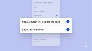 Android版 Vivaldi、タブの表示内容の新しい選択肢