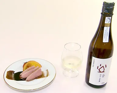 「シン・ツチダ(コシヒカリ)」と合鴨の低温ロースト オレンジのコンフィと共に