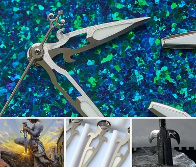 時分秒針も剣をイメージ