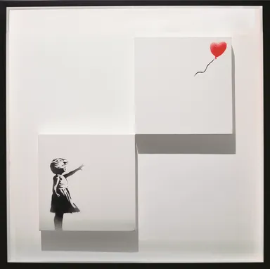 バンクシー 《風船と少女》Girl with Balloon (Diptych)2006年　個人蔵