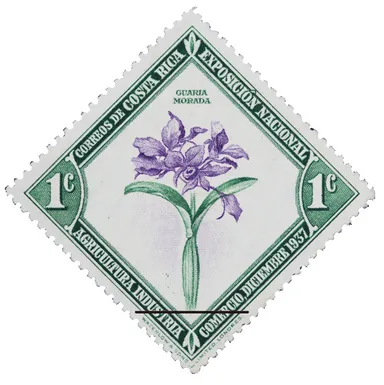 世界ではじめて具象的なランを主題とした切手(コスタリカ、1937年)