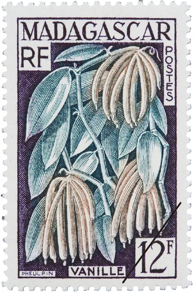 はじめてバニラを主題とした切手(仏領マダガスカル、1957年)