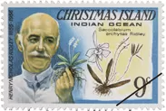 ラン研究者が描かれた切手(豪州領クリスマス島、1977年)