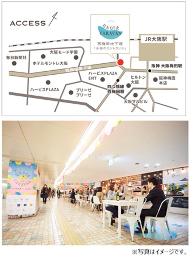 西梅田地区のエリア活性化に向けた公共空間活用実験
「西梅田 UNDER CARAVAN」を開催!