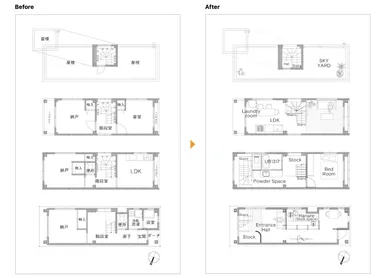 リノベーション前後の間取り