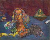 『リンダと2つのピラミッド』　1972年　F40号　アフレスコ・ストラッポ