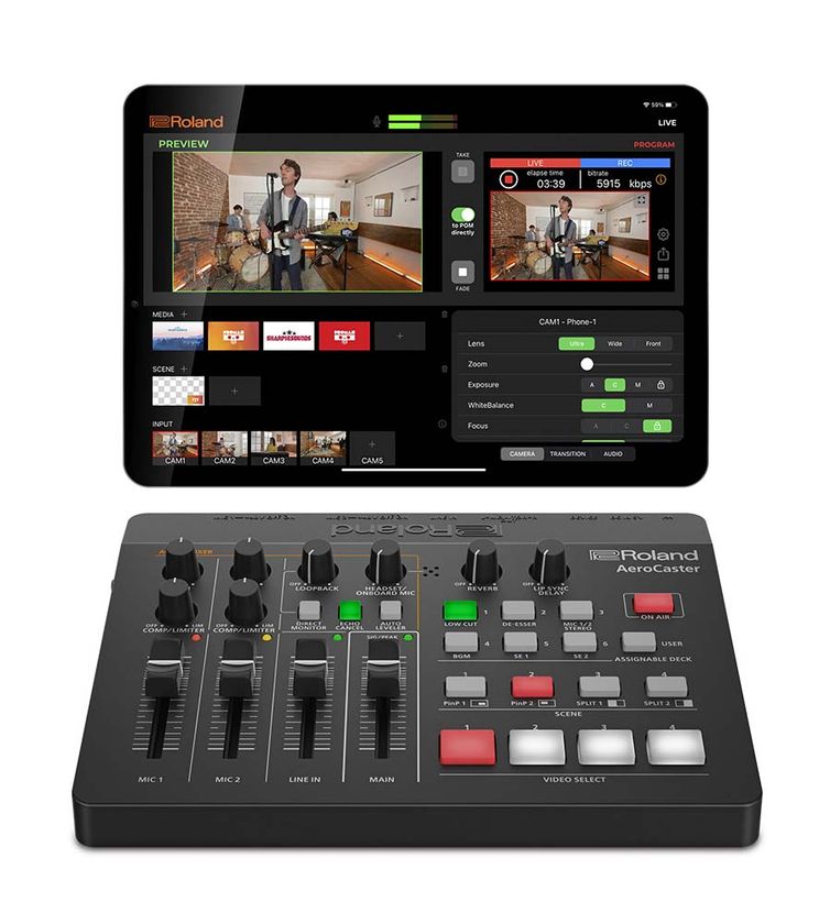卸売り ROLAND ローランド AeroCaster VRC-01 スマホ の カメラ映像 をワイヤレスで転送 iPad での ライブ配信  を手軽に行えるシステム